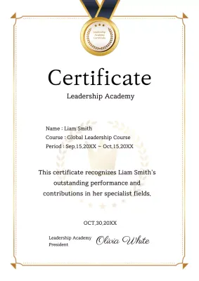 White Classic Leadership Certificate