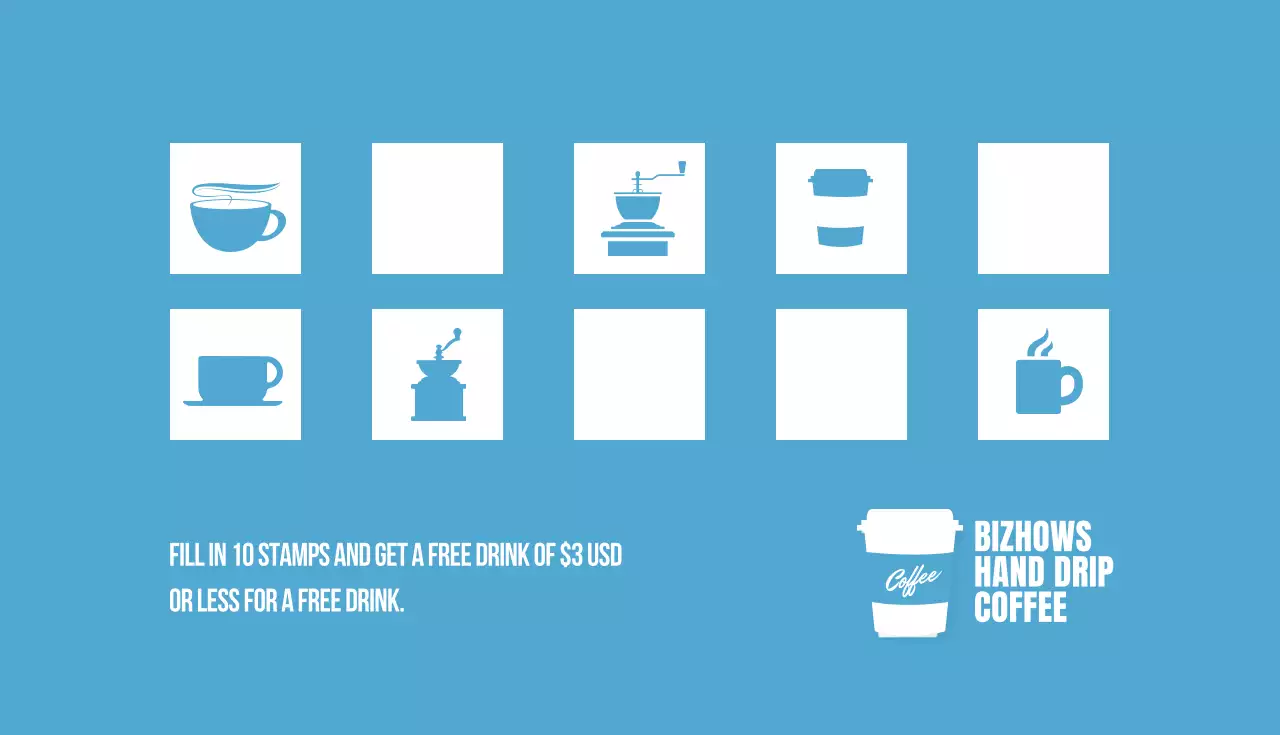 Blue Modern Coffee Promotion Business Card