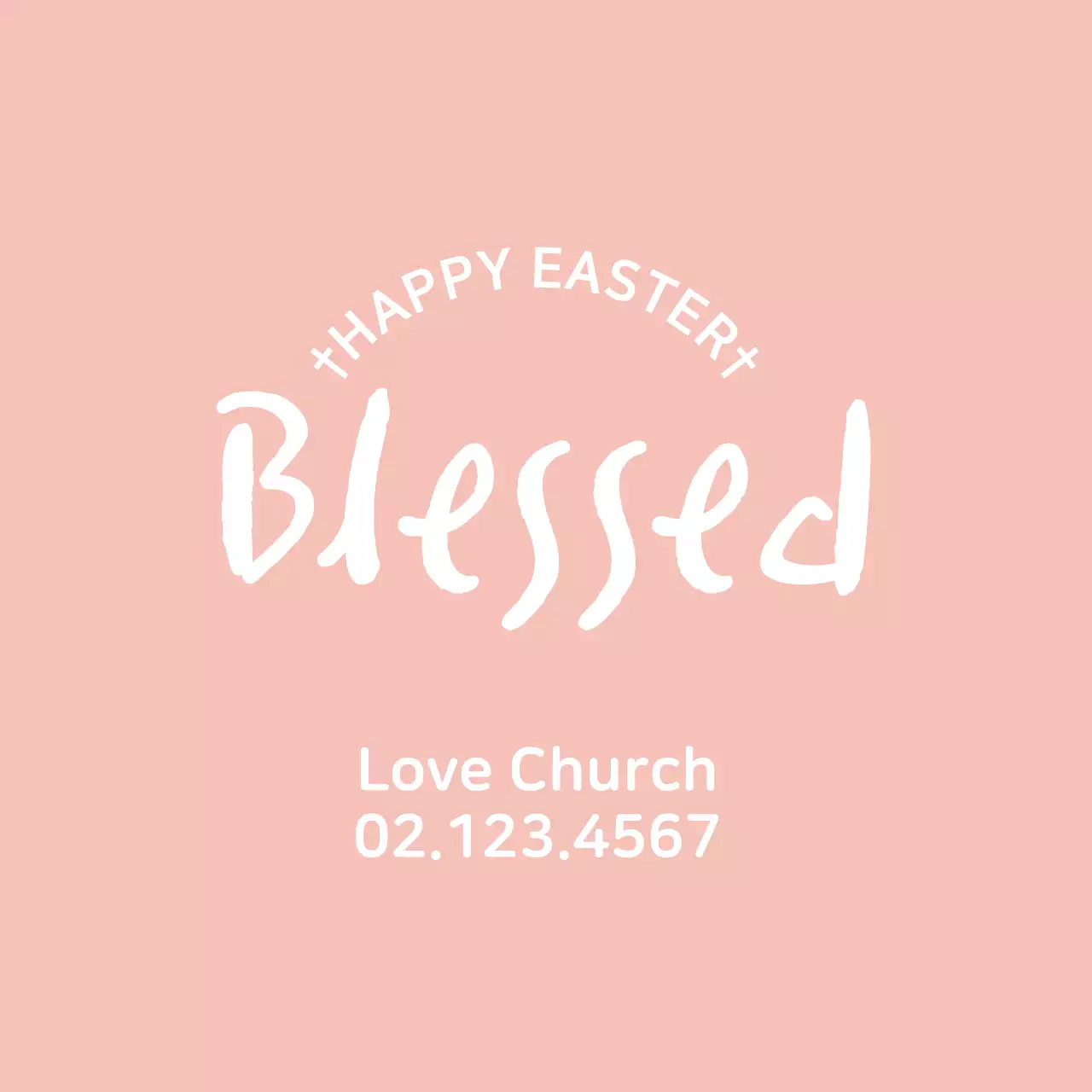 Cute church label with pink lettering