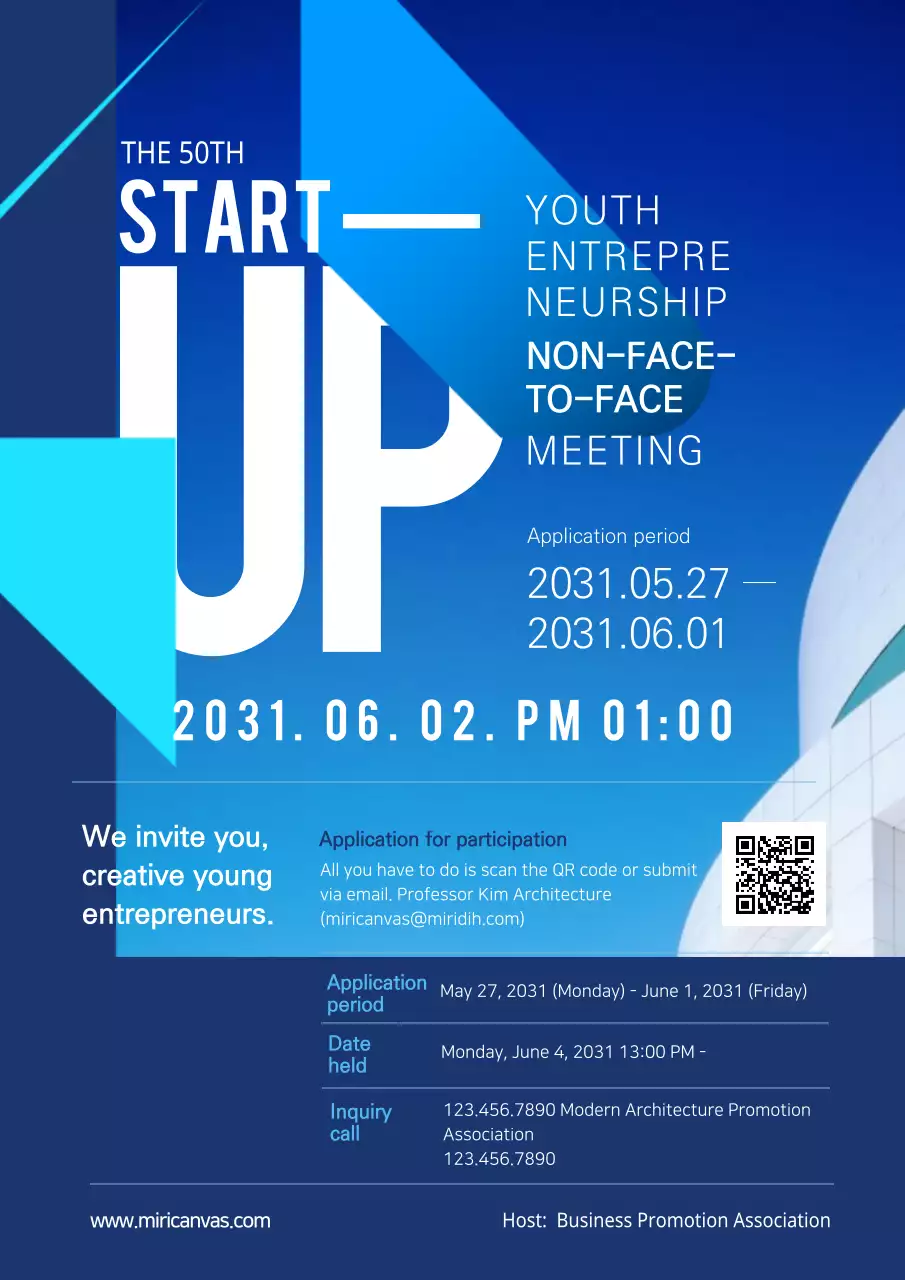 Blue Modern Entrepreneurship Event Poster
