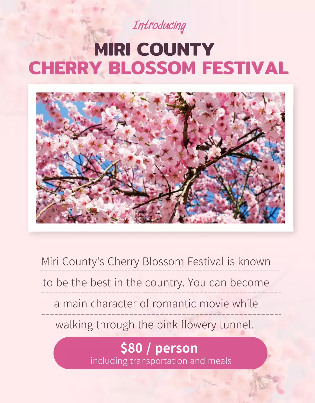 Pink Elegant Festival Promotion Poster