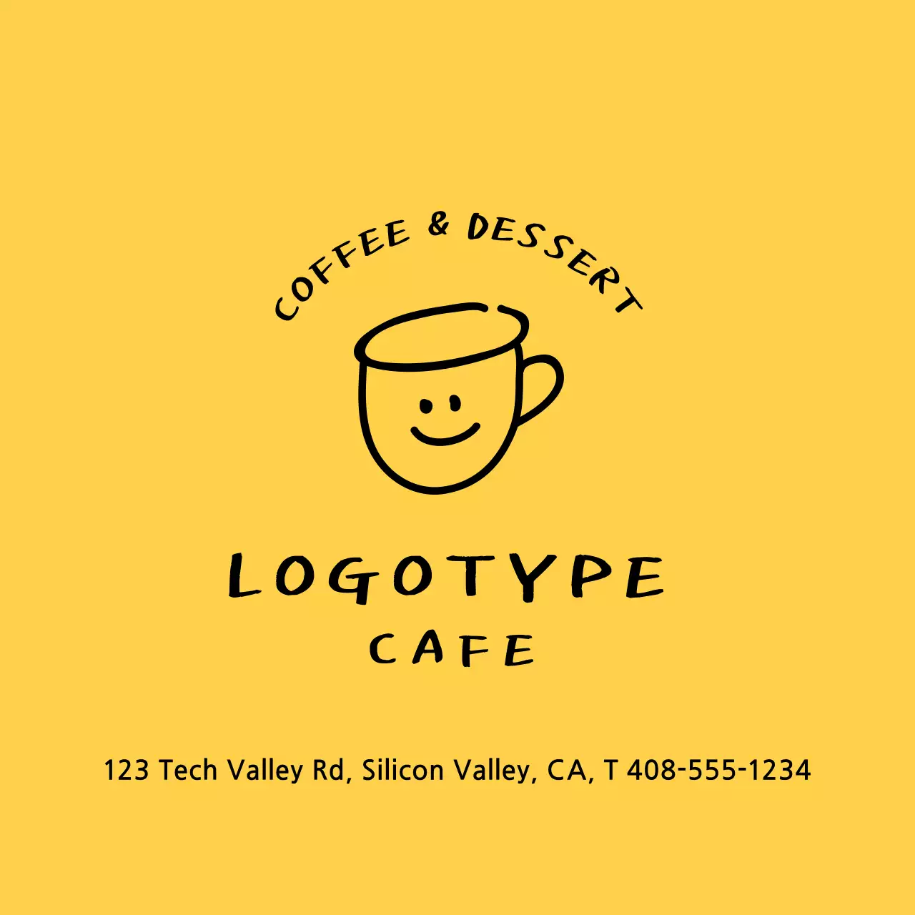 Promover um café giro com ilustrações amarelas