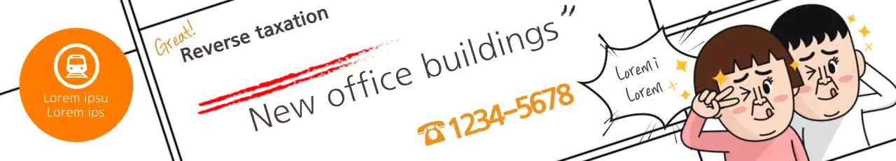 Banner de promoção de escritório moderno laranja