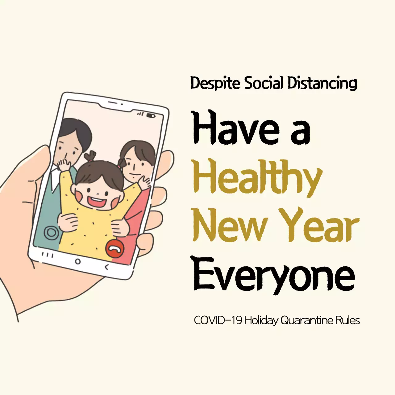 Beige Simple Holiday Announcement Social Media Post