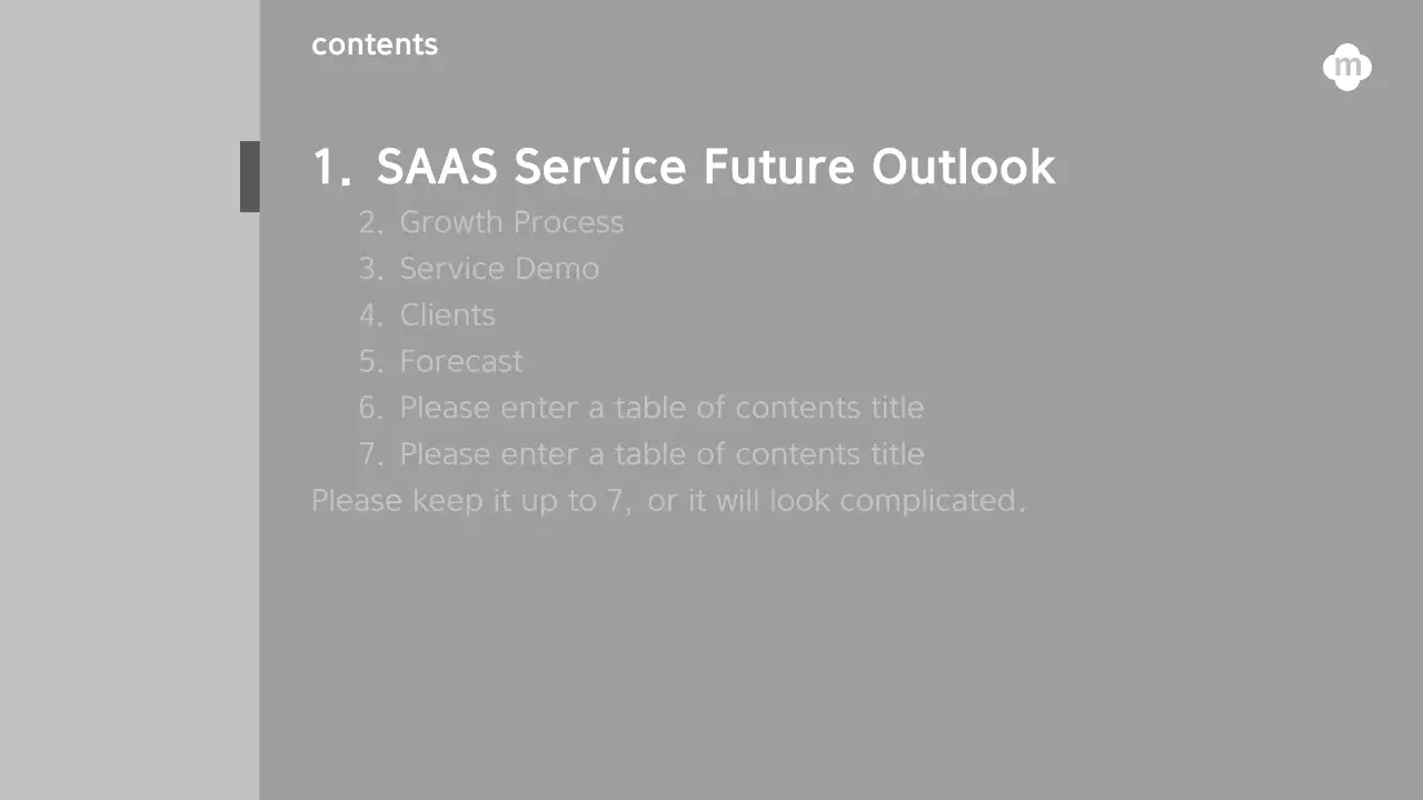 흑백의 단순한 구성의 서비스 실적과 전략, 예측 보고서