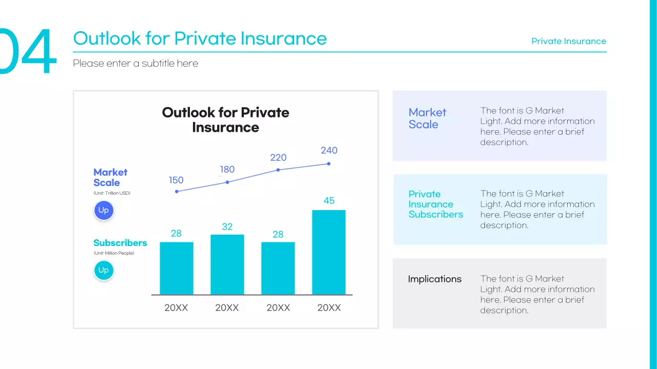 A simple blue and light blue insurance presentation