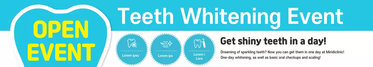 Banner de promoção odontológica moderna azul