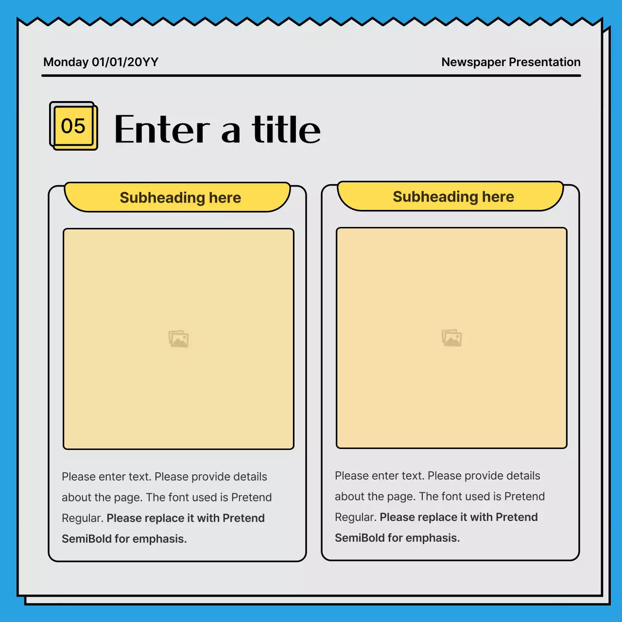 Blue Traditional Newspaper Presentation Instagram Carousel