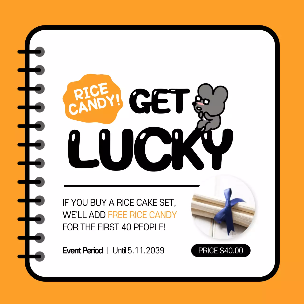 Purple Trendy Rice Cake Promotion Instagram Post