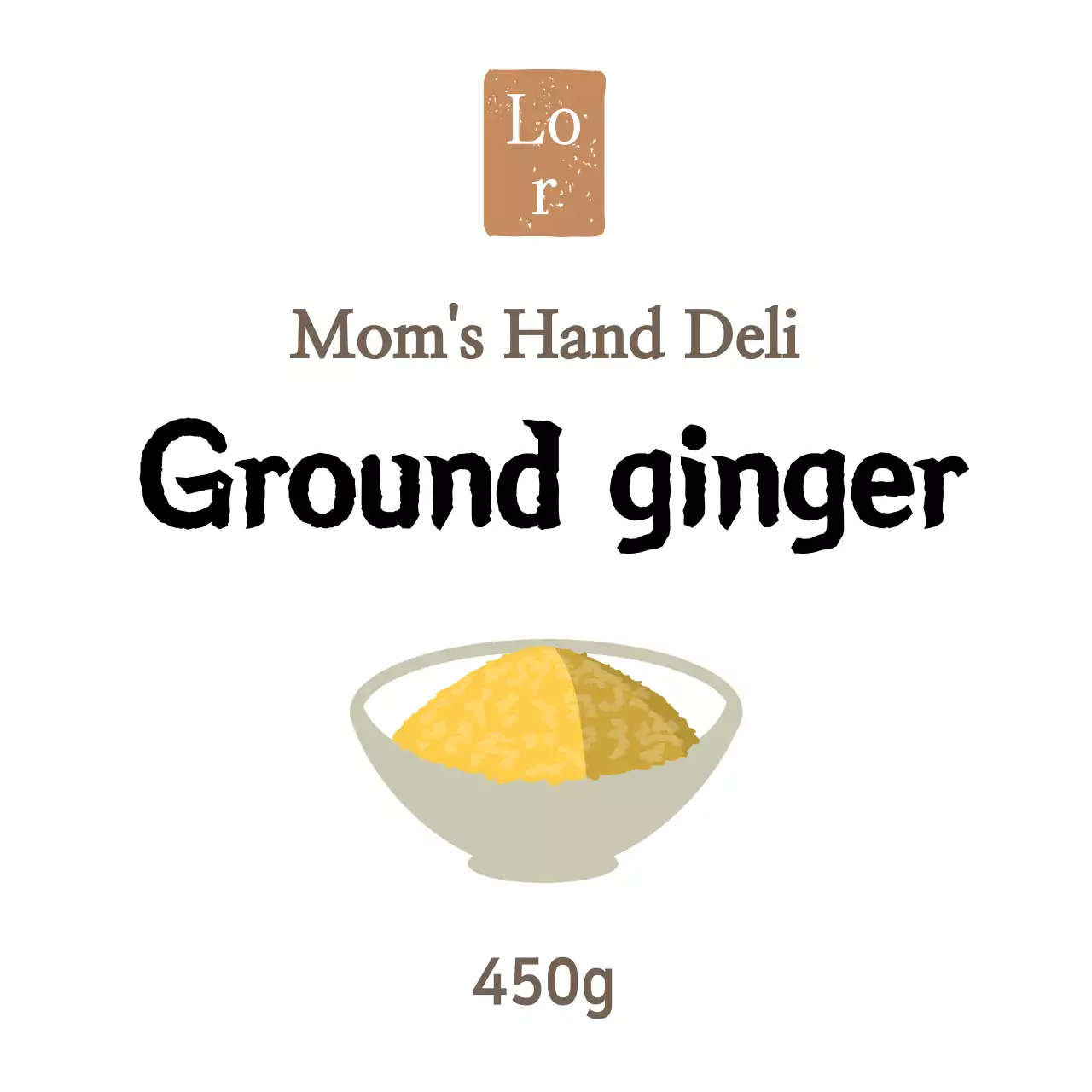 Nhãn dán món ăn phụ màu trắng đơn giản ở cửa hàng món ăn kèm bột gừng