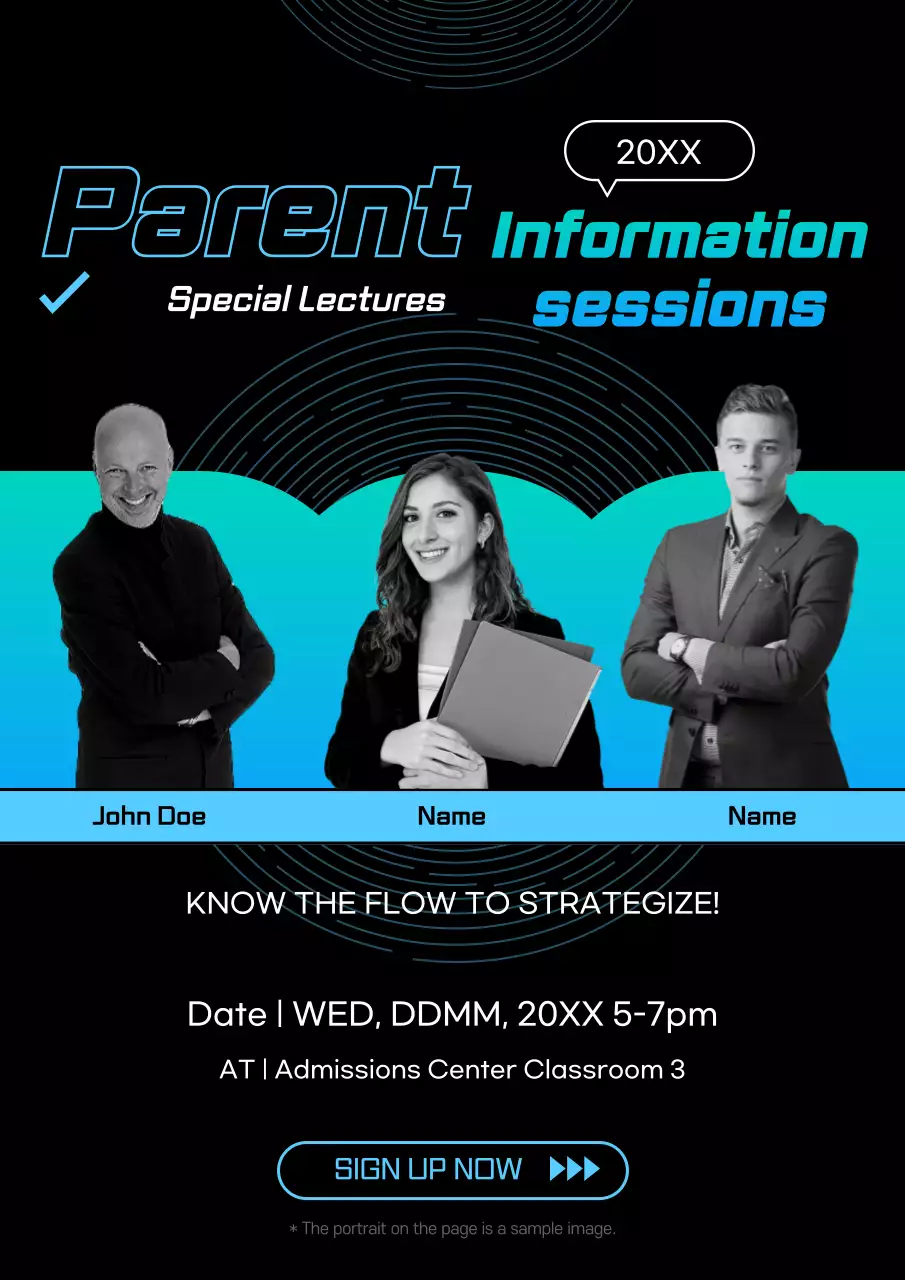 Blue Modern Parent Lecture Announcement Poster