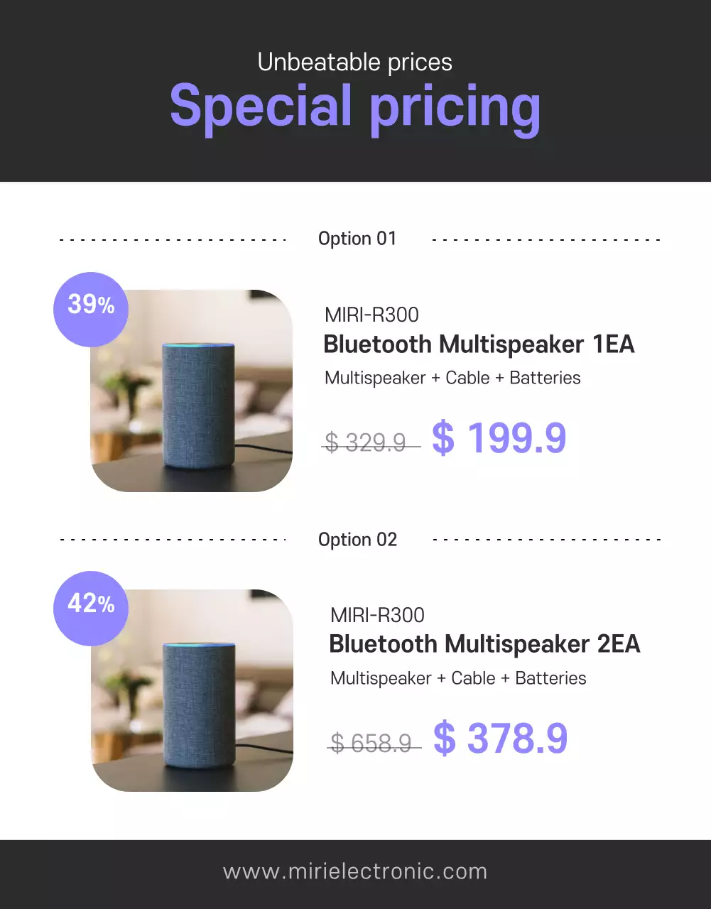 Clean, black and gray detail pages