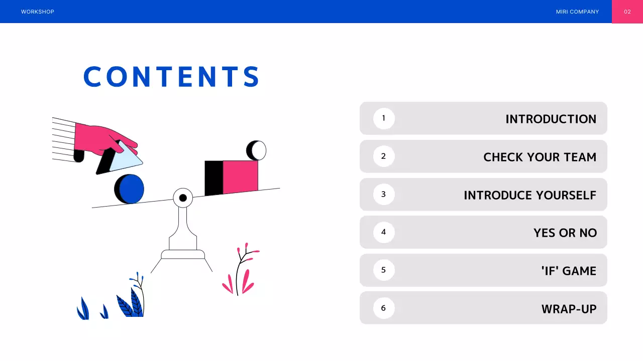 Blue and Pink Illustrated Team Building Workshop