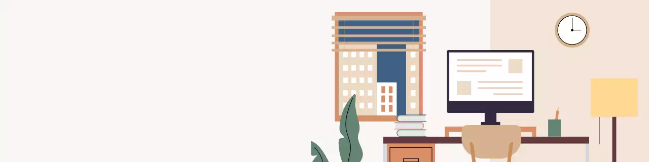 Biểu ngữ thiết kế văn phòng tại nhà tối giản màu be