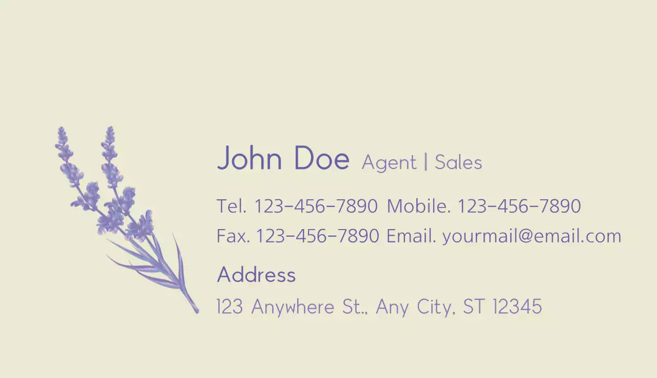 Beige Botanical Business Card