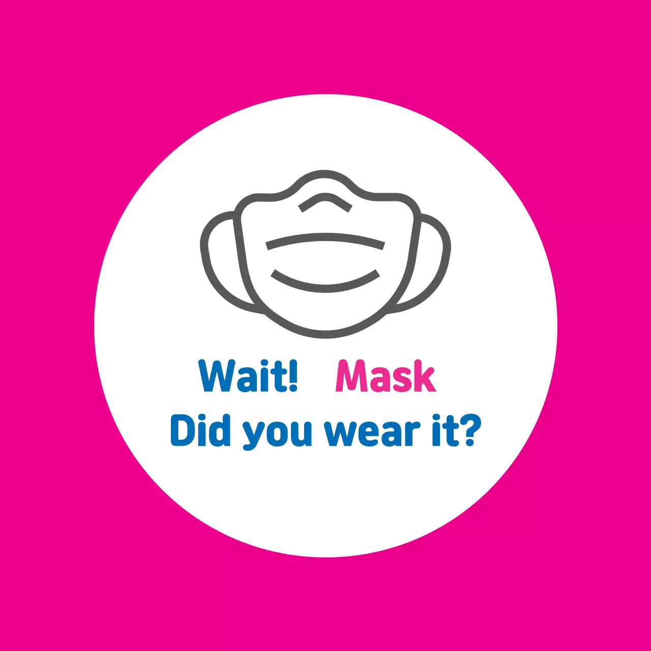 Pink Blue Illustration Corona Mask Wearing Instructions