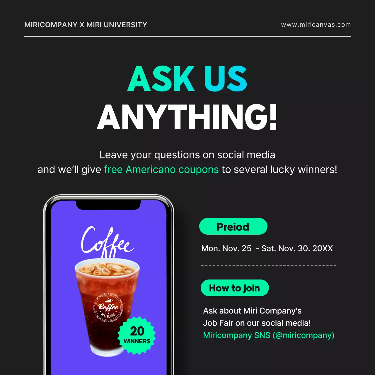 Black Modern Job Fair Announcement Instagram Carousel