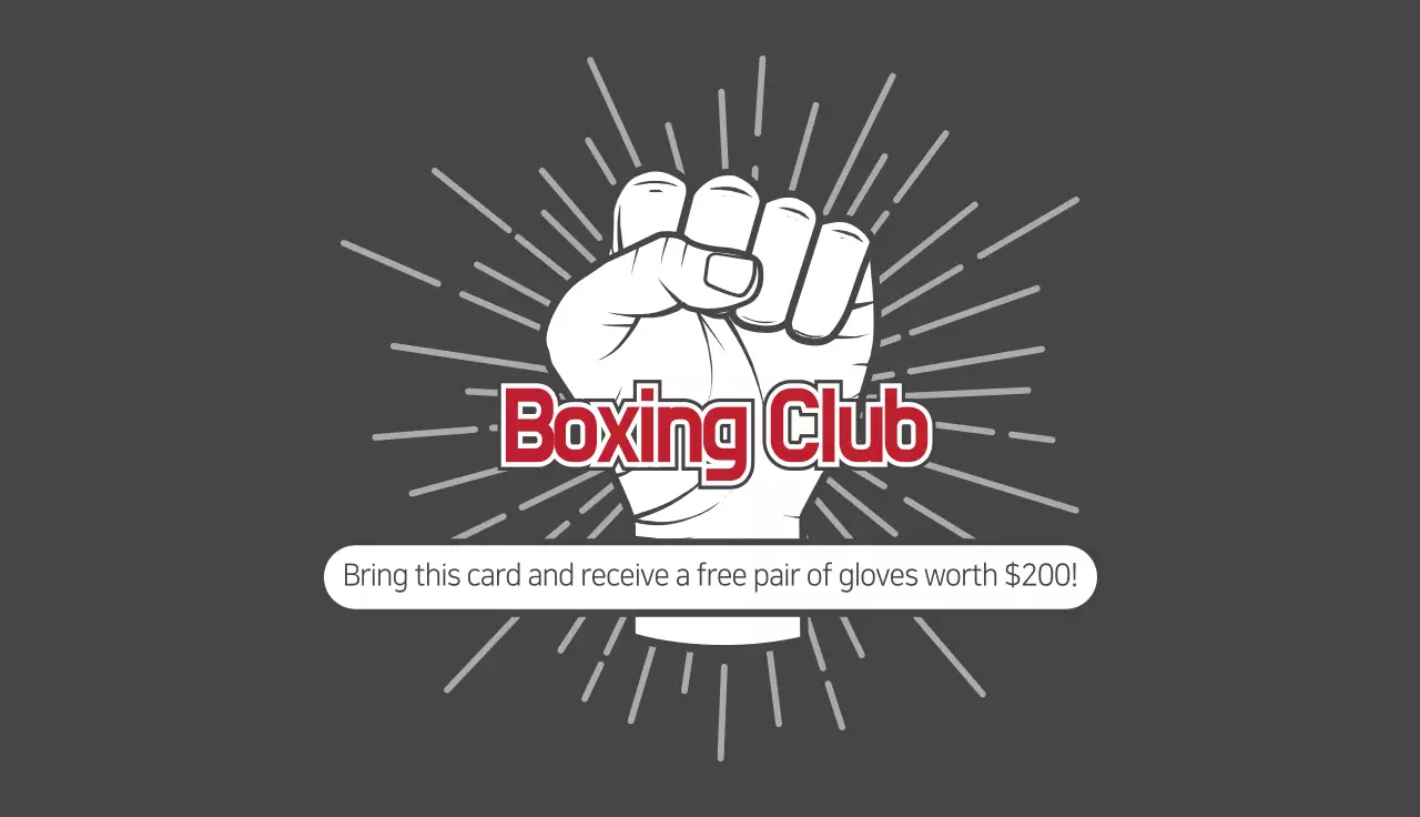 Grey Minimal Boxing Business Card