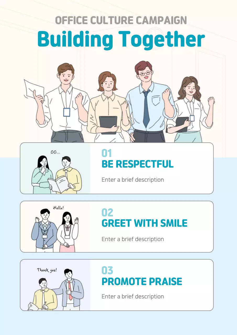 Beige Modern Office Guideline Poster