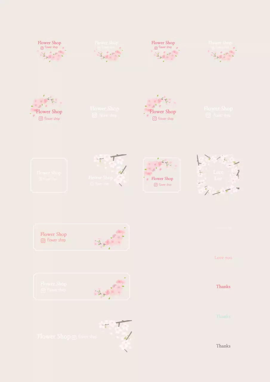 Ilustrasi bunga musim semi yang sentimental dalam warna merah muda