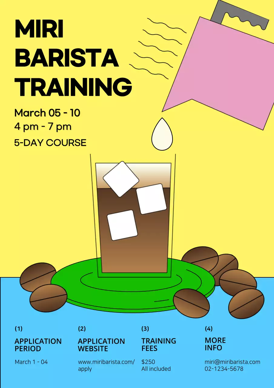 Pastel Coffee Illustration Barista Recruitment