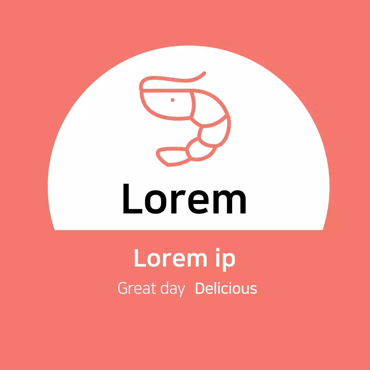 Nhãn quảng cáo kimbap tôm nhà hàng gọn gàng màu hồng