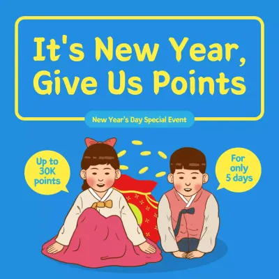 Blue Traditional New Year Promotion Instagram Post