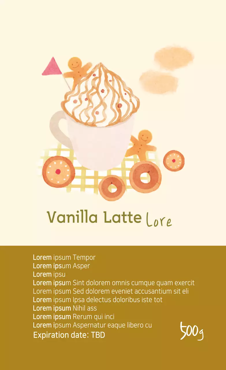 Bột màu trắng ngà minh họa Vanilla Latte Powder