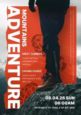 Red Modern Adventure Promotion Poster