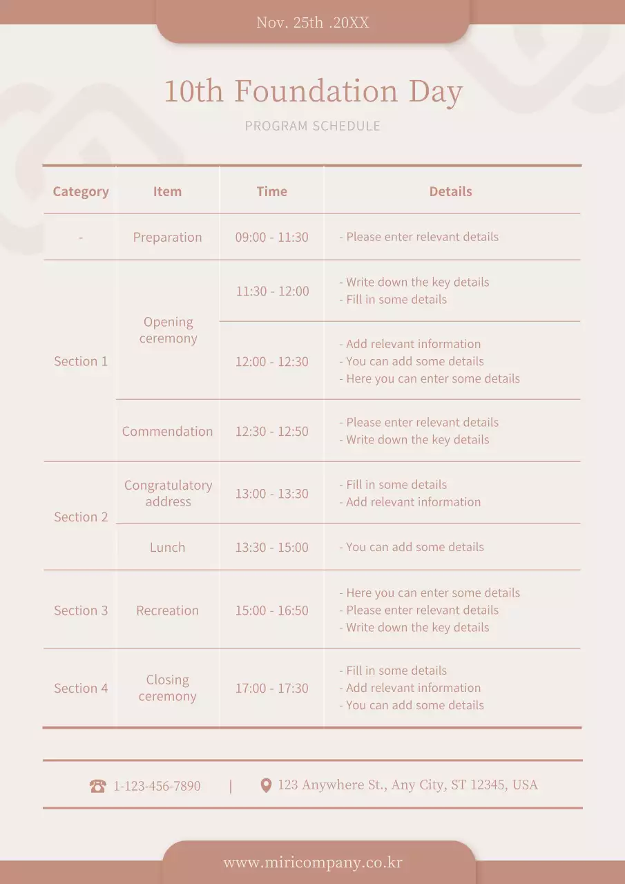 A clean, beige inaugural event program