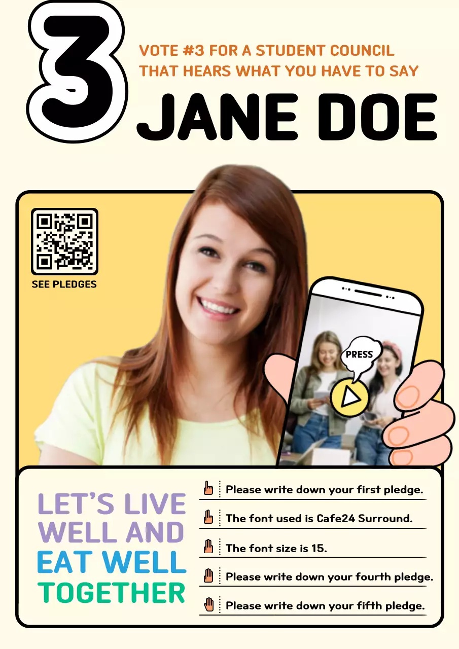 Beige Modern Election Promotion Poster