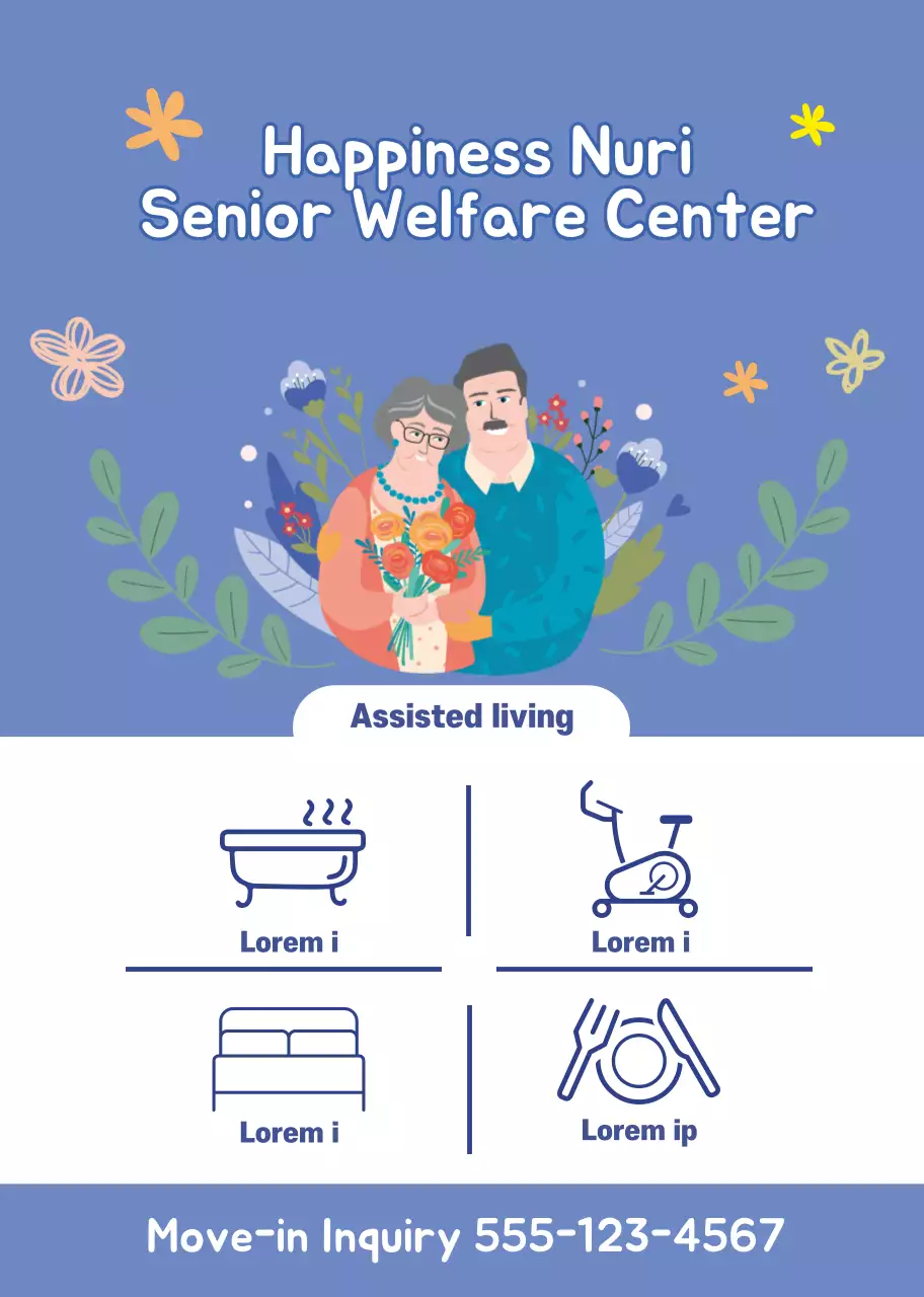 Blue warm illustration welfare center