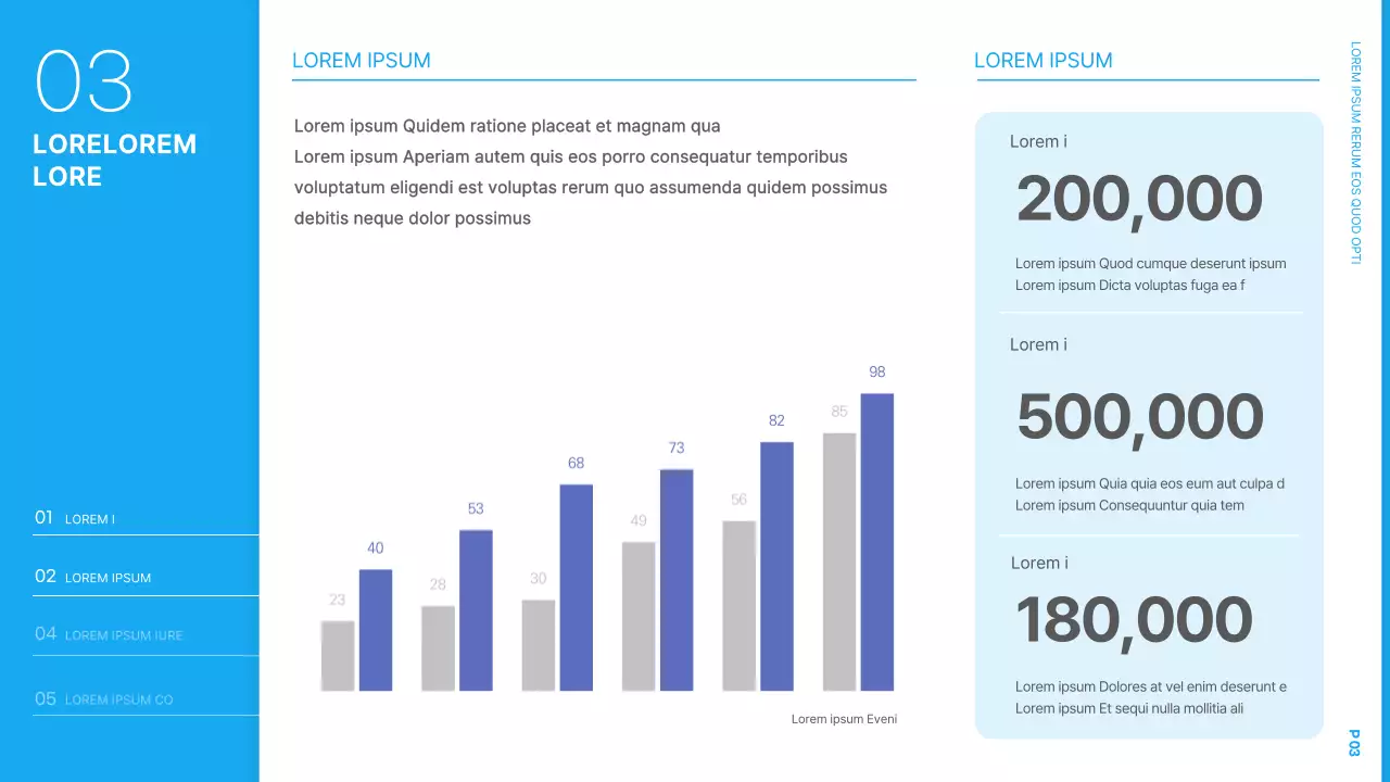 Présentation simple du plan d'affaires du Nouvel An en bleu clair