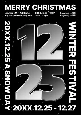 Black Bold Christmas Announcement Poster