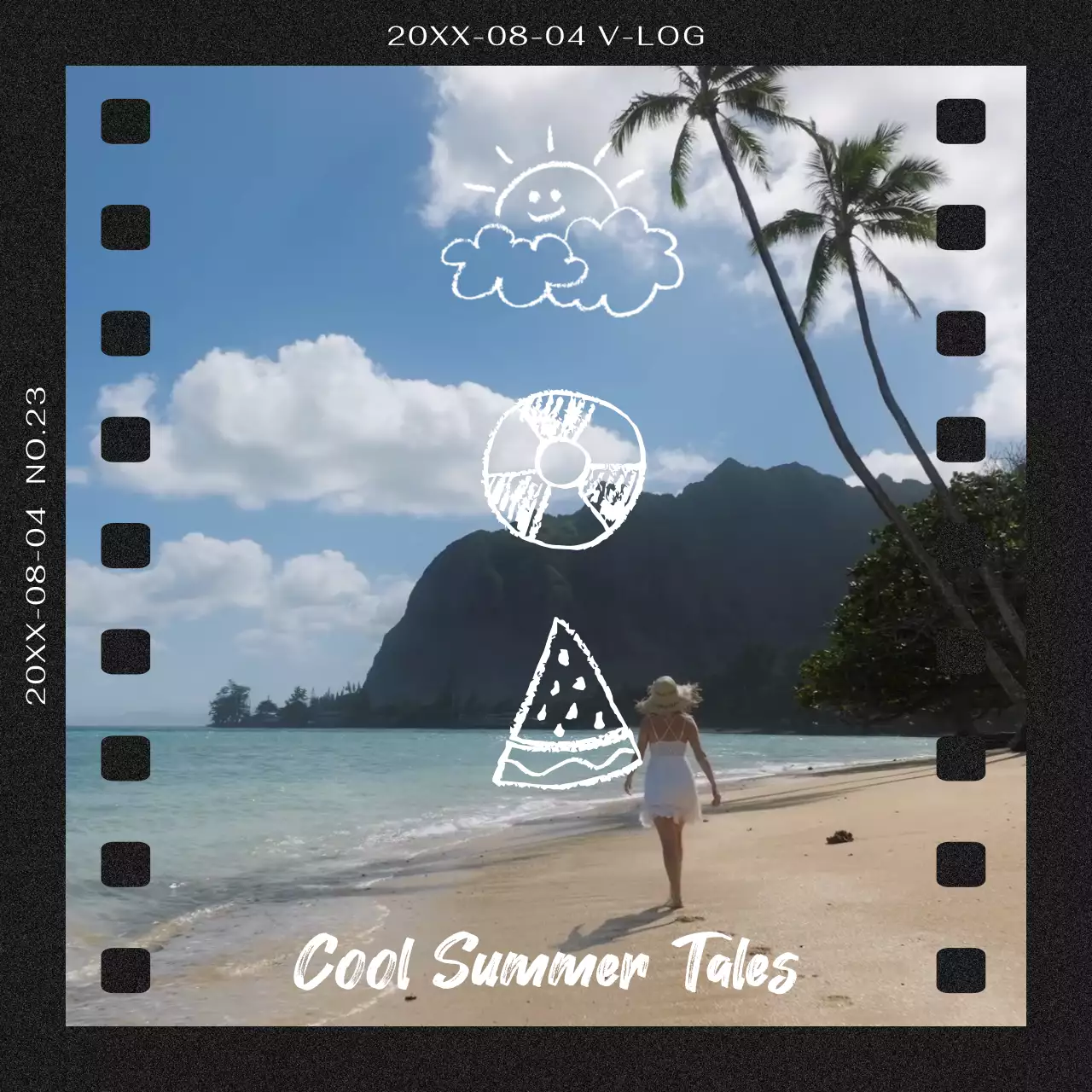 검정색 배경의 영화 필름 느낌의 여행 브이로그