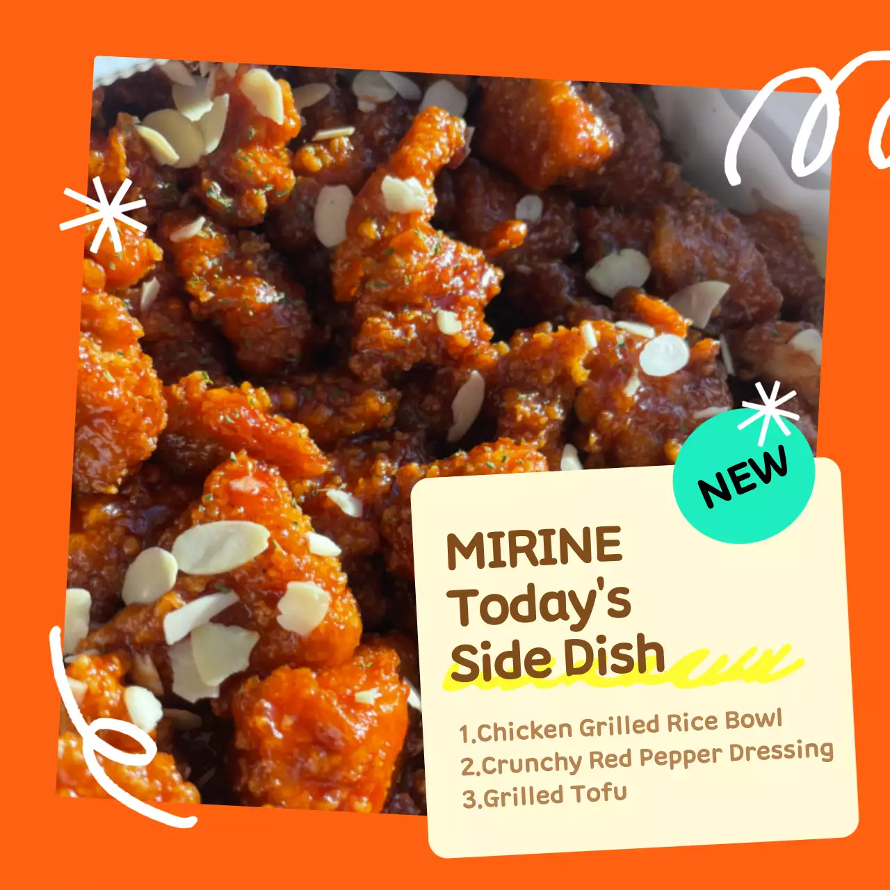 Orange Trendy Food Promotion Social Media Post