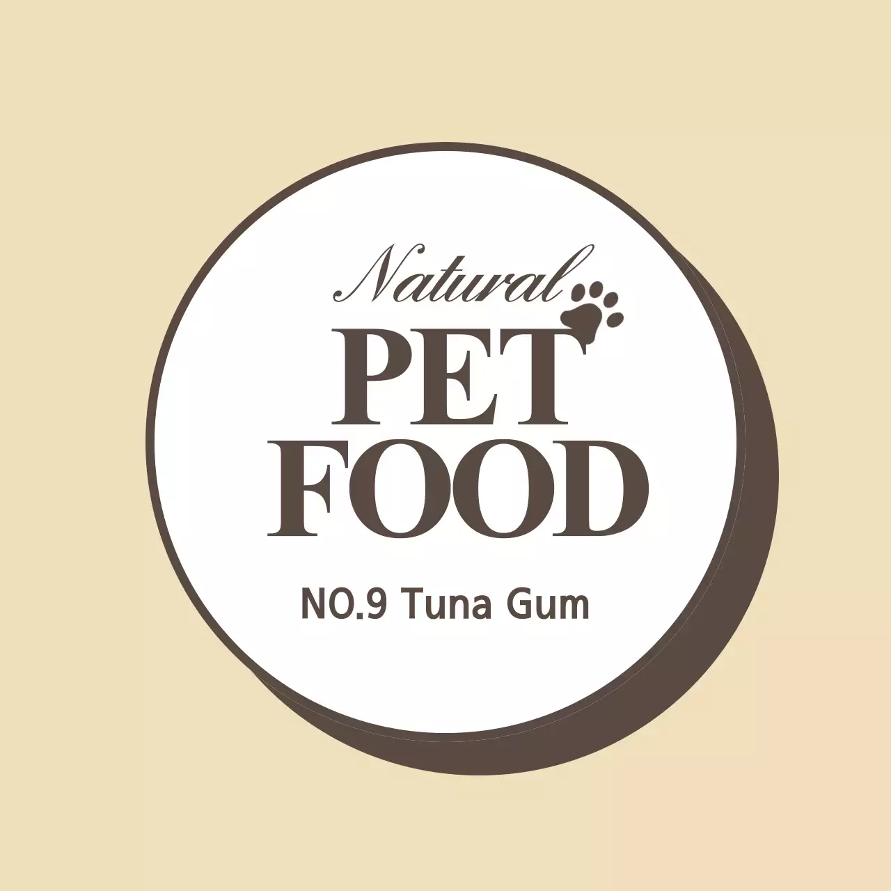 Spanduk Label Makanan Hewan Peliharaan Sederhana Berwarna Beige