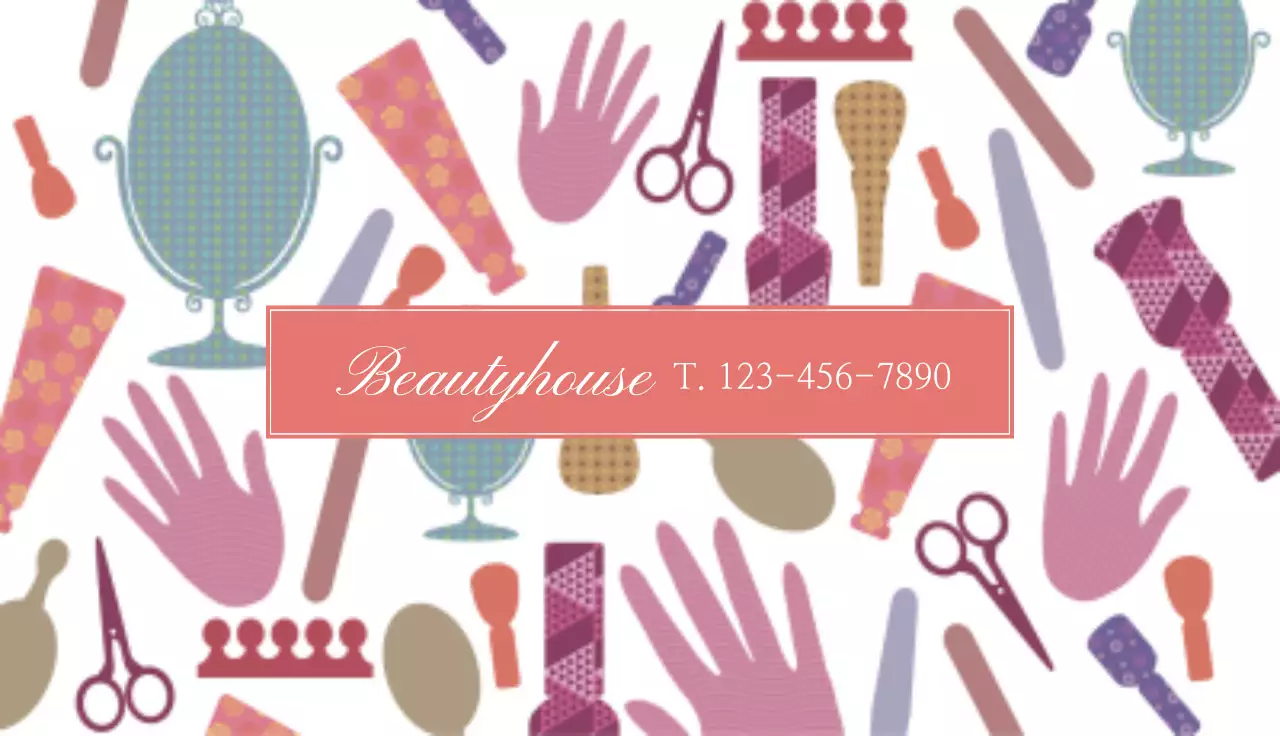 Coral Elegant Beauty Advertisement Business Card