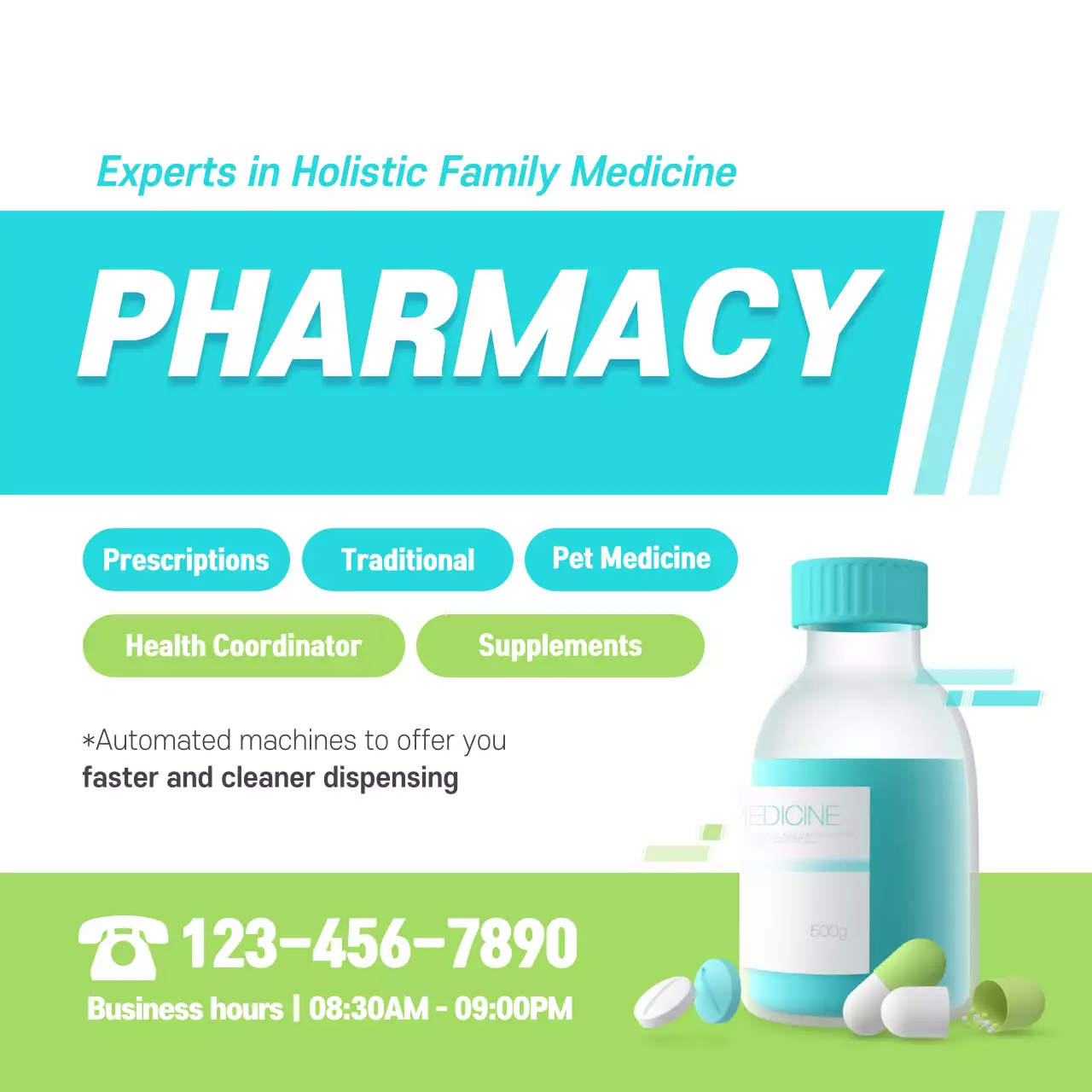 Blue Modern Pharmacy Promotion Instagram Post