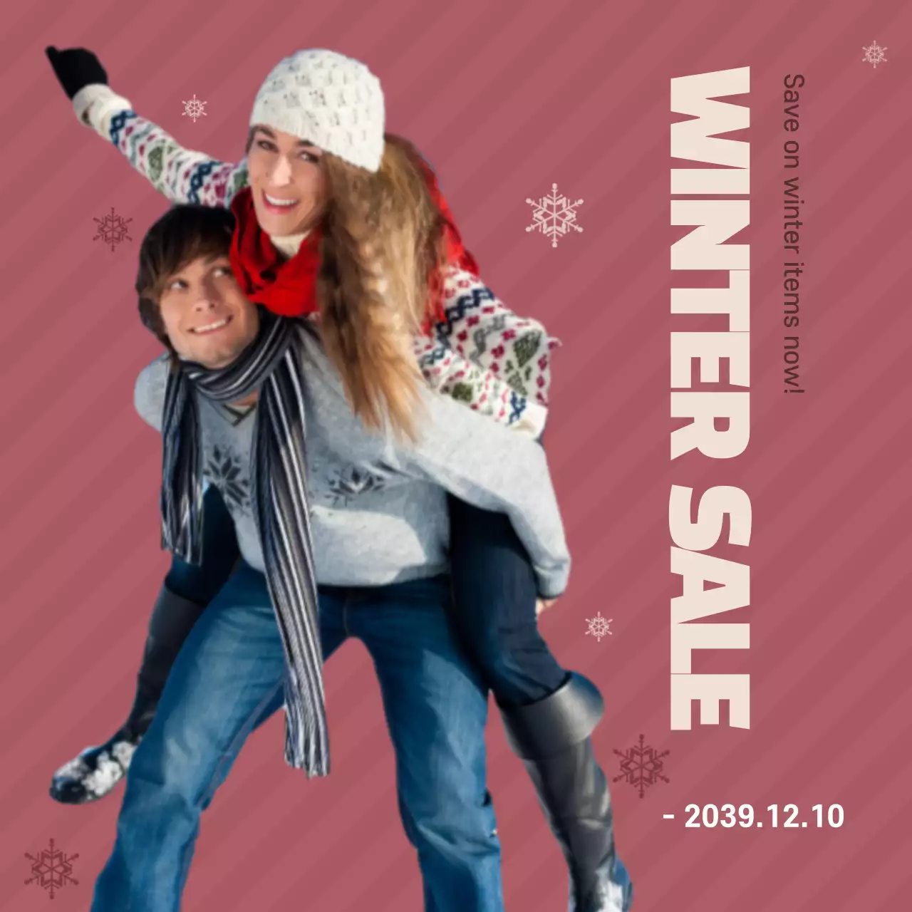 Grey Modern Winter Sale Promotion Instagram Post