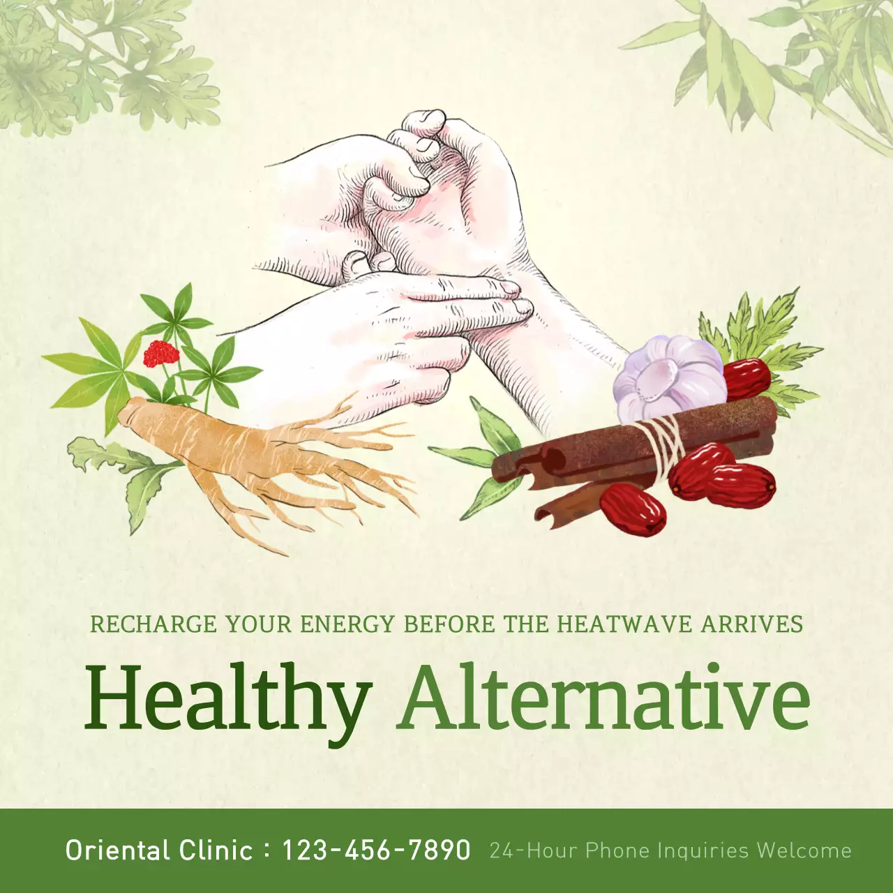 Green Traditional Health Promotion Social Media Post