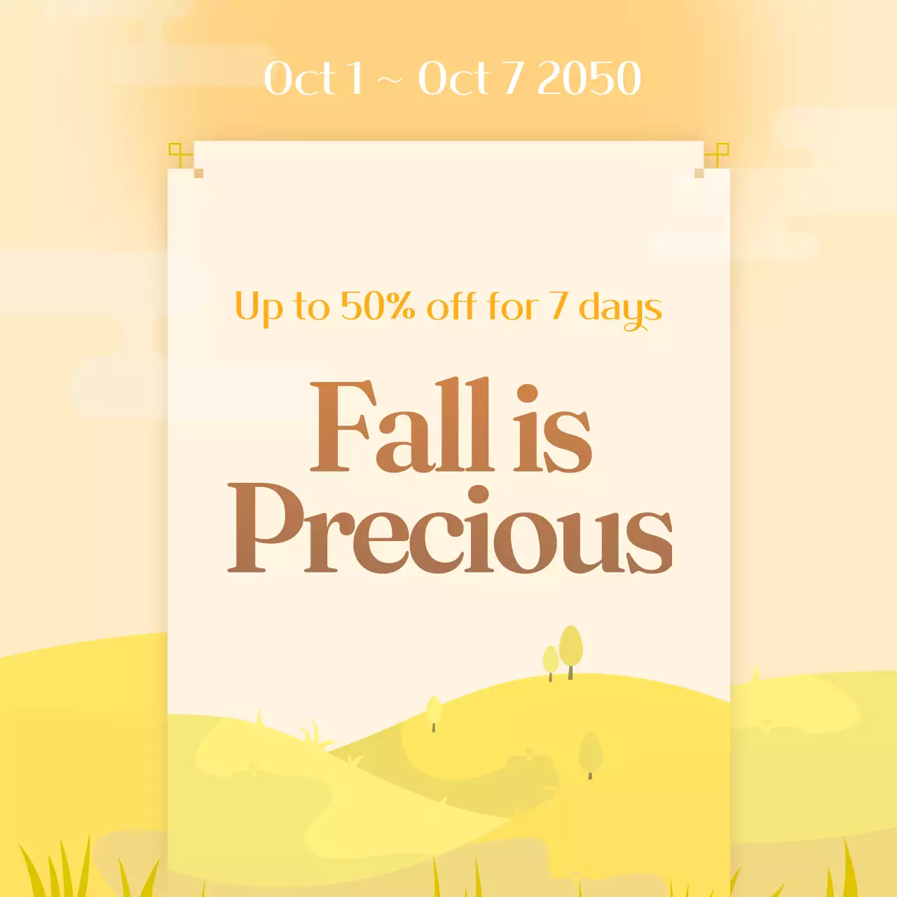 Yellow Minimal Sale Promotion Social Media Post