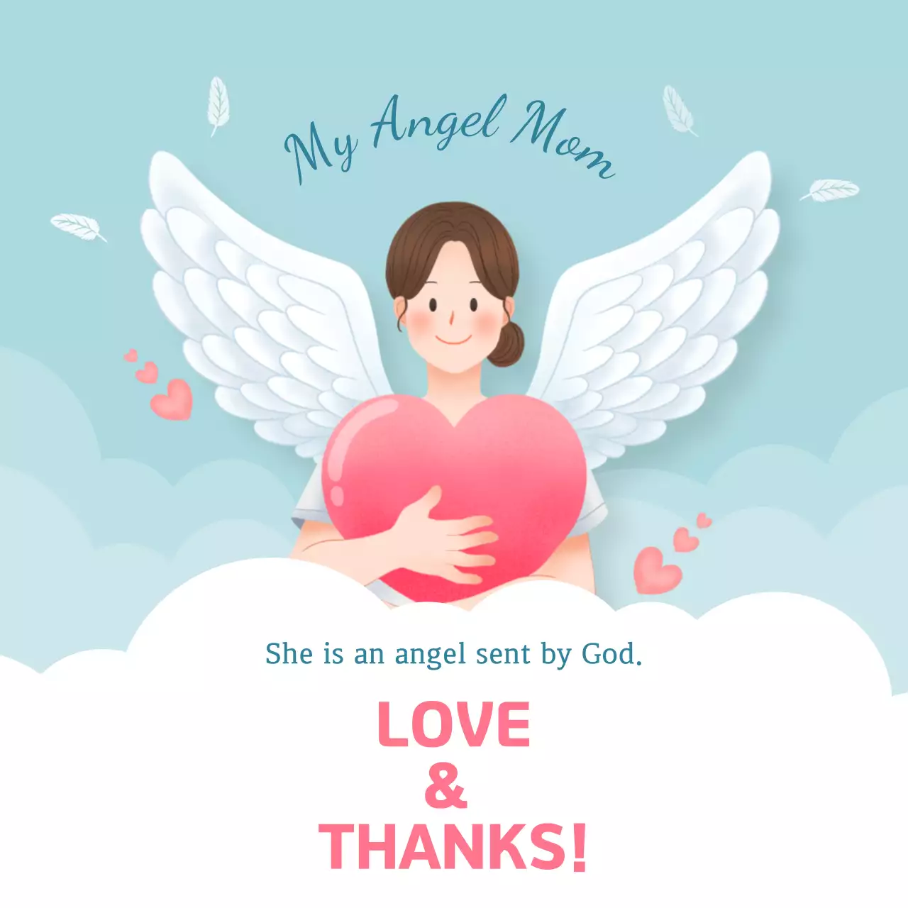 Blue Aesthetic Love Card Instagram Post