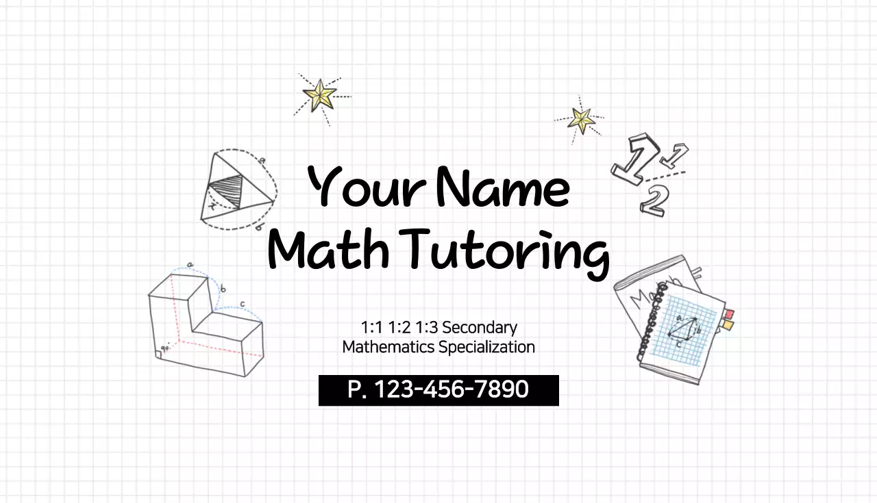 White Minimal Math Promotion Business Card