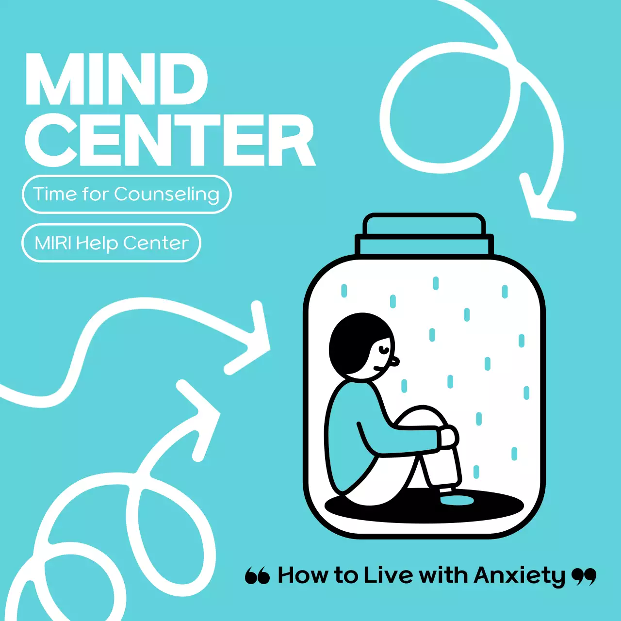 Blue Modern Anxiety Guide Social Media Post