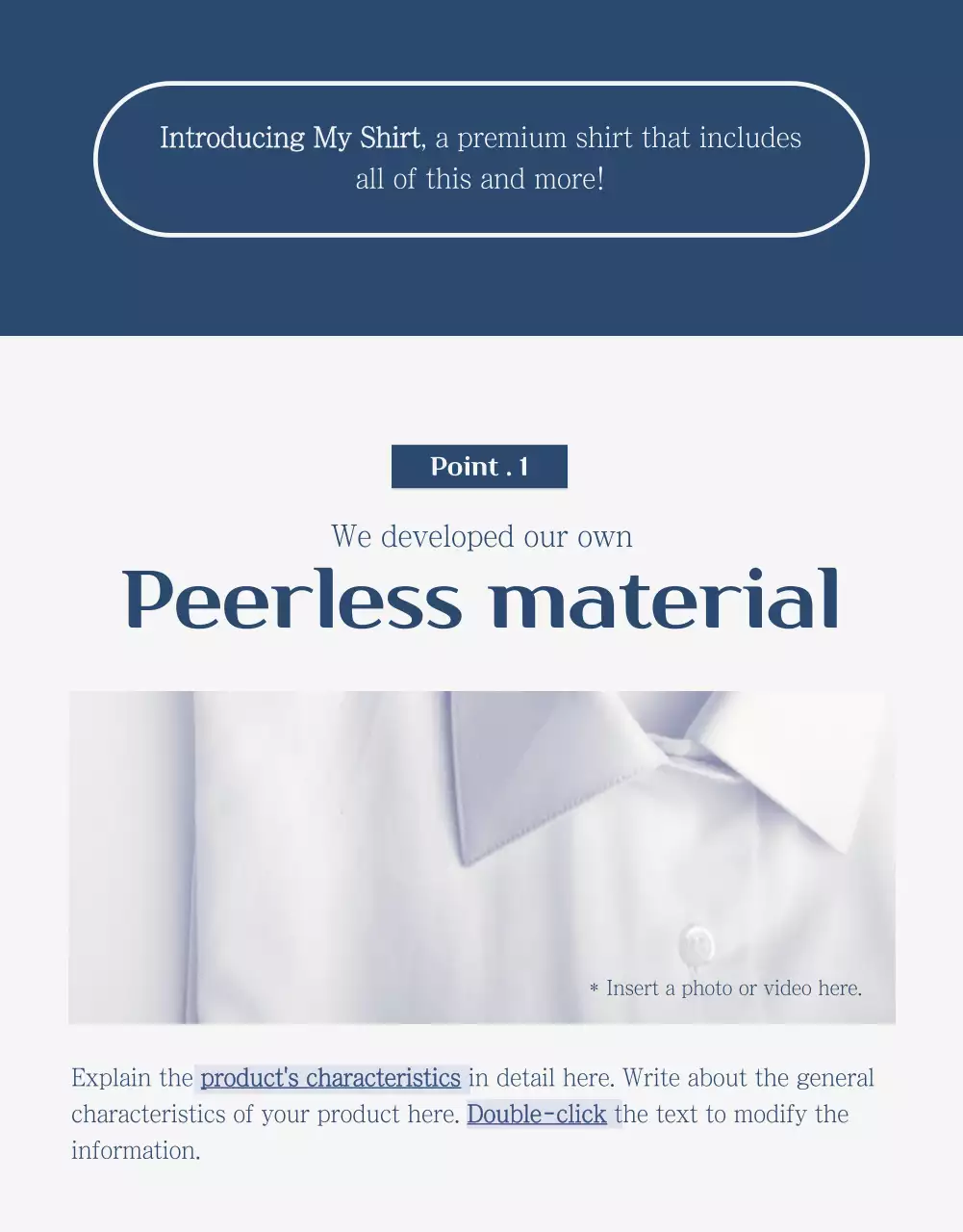 Poster Promosi Kemeja Modern Biru