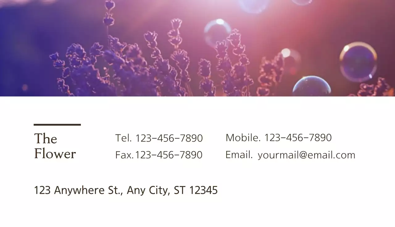 Purple Floral Business Card