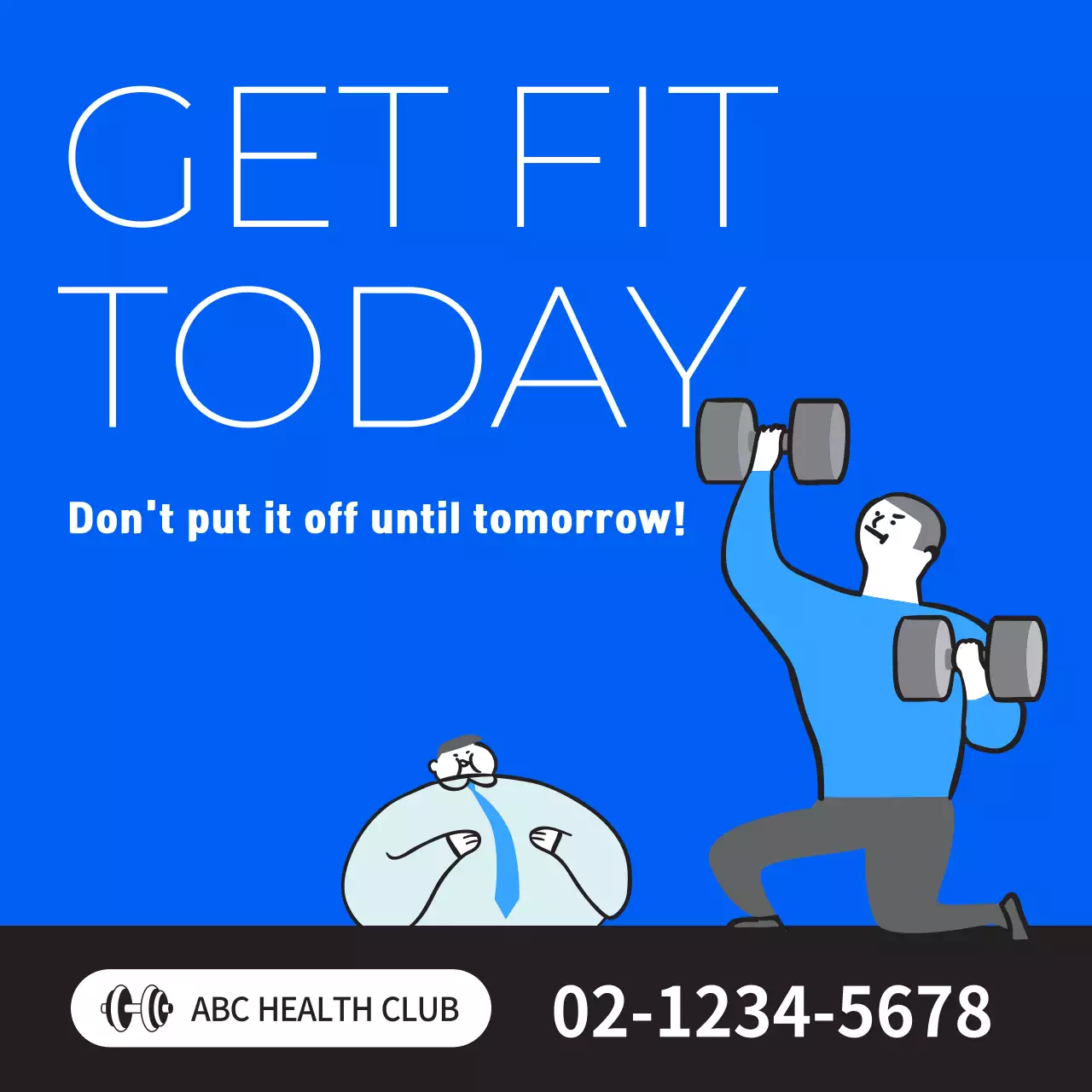 Blue Modern Fitness Promotion Instagram Post