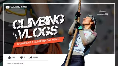Grey Modern Climbing Vlog YouTube Thumbnail