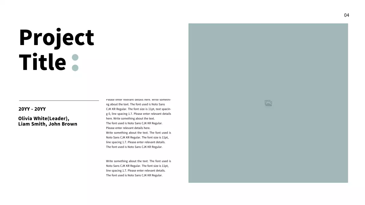 Portfolio with a mint-colored clean layout